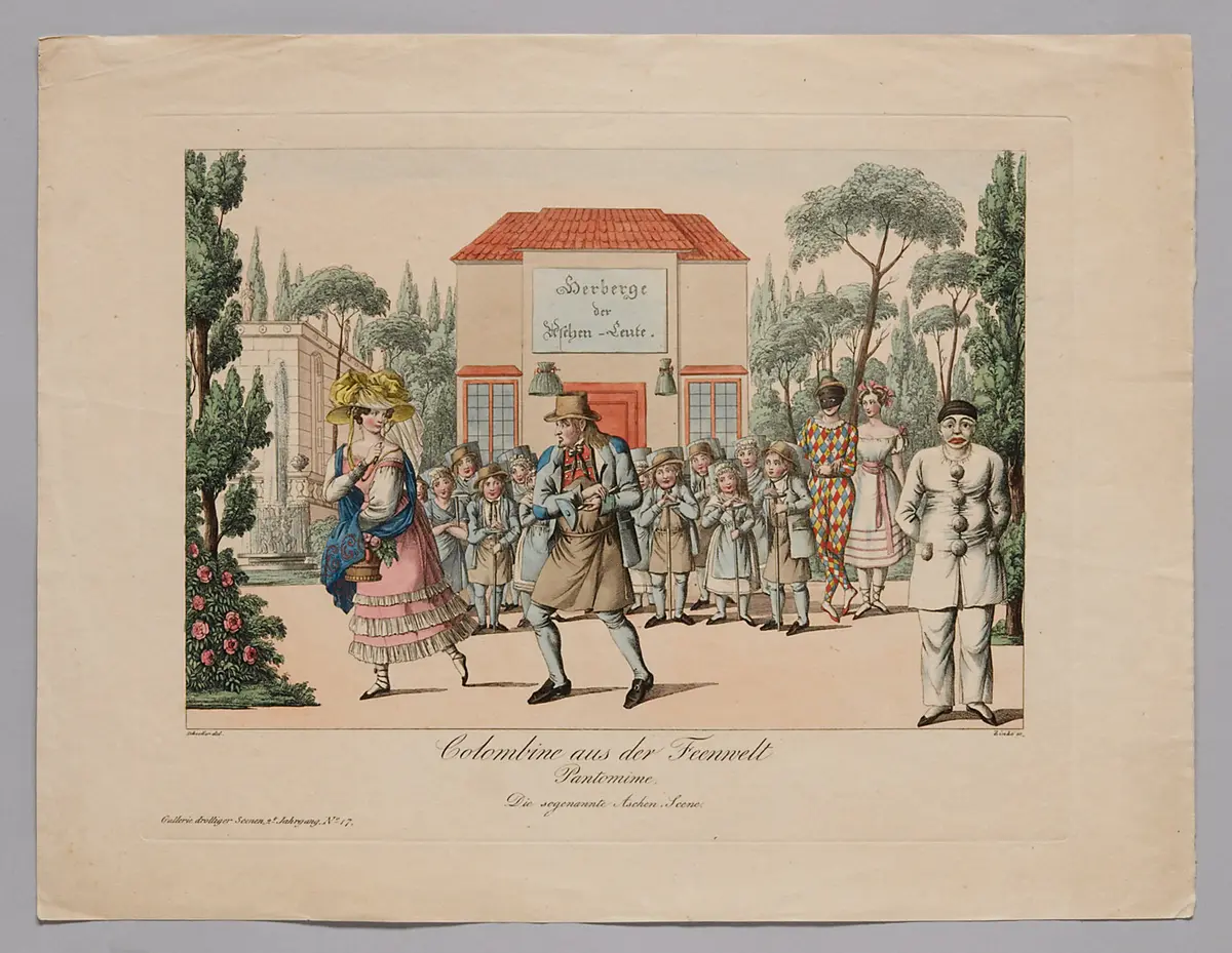 Colombine aus der Feenwelt, Titel der Serie: Gallerie drolliger Scenen, Name der Zeitschrift: Wiener Theaterzeitung