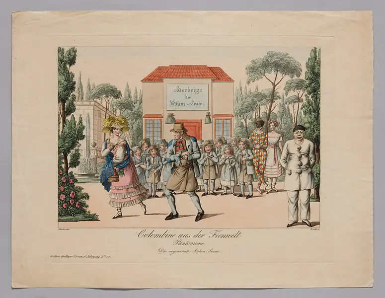Colombine aus der Feenwelt, Titel der Serie: Gallerie drolliger Scenen, Name der Zeitschrift: Wiener Theaterzeitung