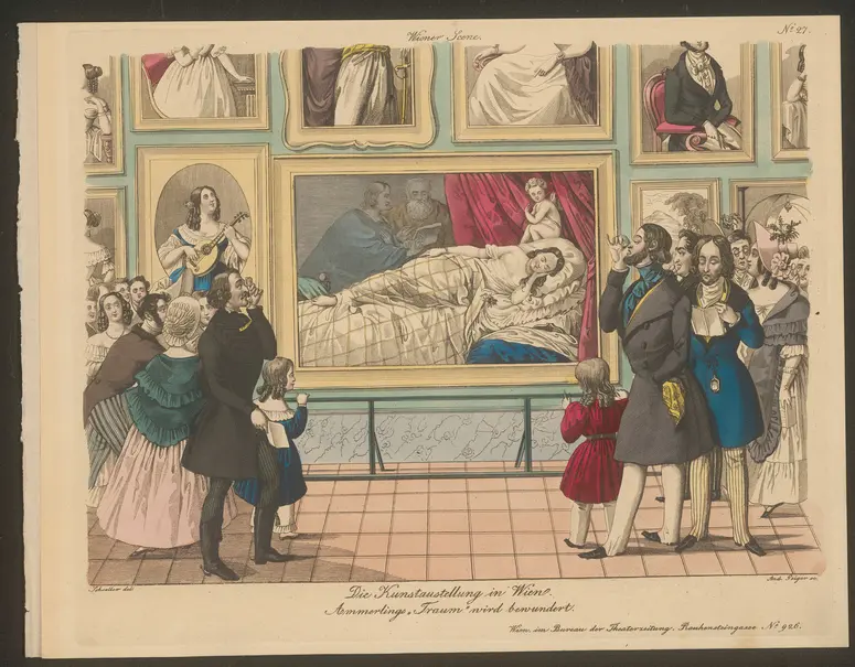 Die Kunstaustellung in Wien., Titel der Serie: Wiener Scene, Name der Zeitschrift: Wiener Theaterzeitung