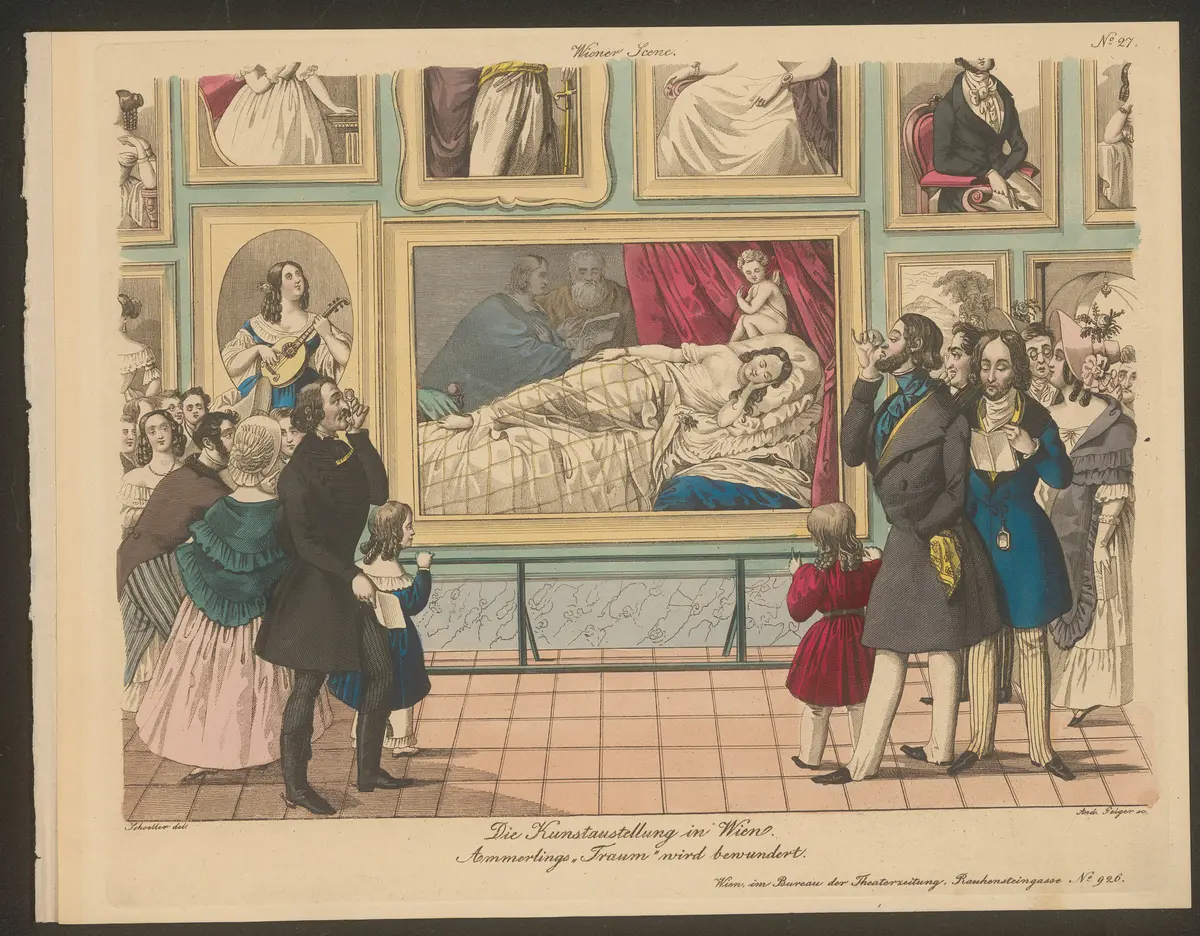 Die Kunstaustellung in Wien., Titel der Serie: Wiener Scene, Name der Zeitschrift: Wiener Theaterzeitung
