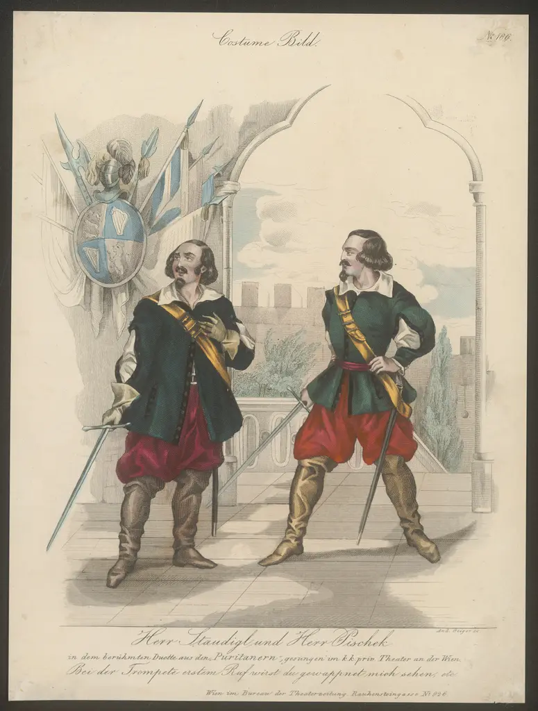 Die Puritaner, Alternativtitel: I puritani, Titel der Serie: Costume-Bild, Name der Zeitschrift: Wiener Theaterzeitung