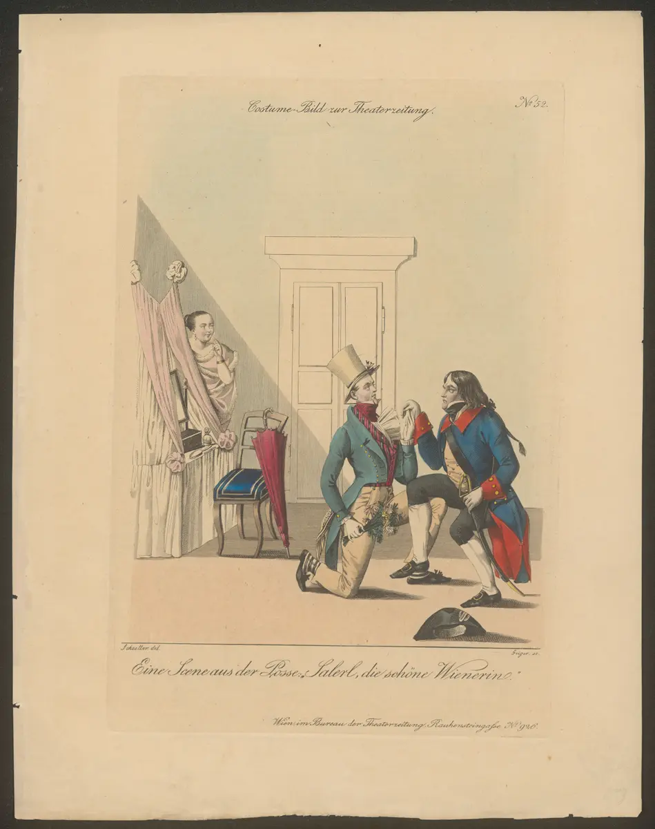 Salerl, die schöne Wienerin, Titel in Vorlageform: Eine Scene aus der Posse: 