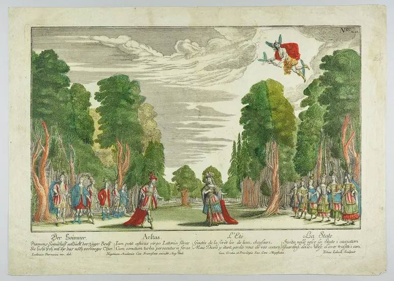 Jahreszeitendarstellung, Titel in Vorlageform: Der Sommer. Aestas. L'Eté. La State