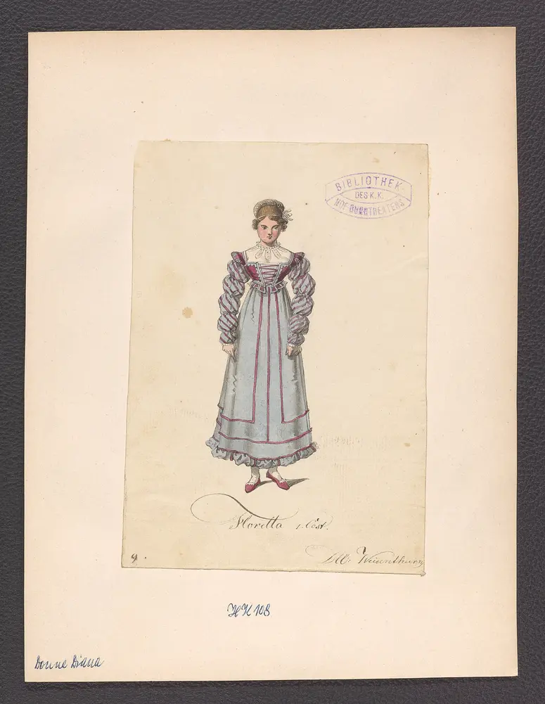 Donna Diana, oder Stolz und Liebe, Suchtitel: Donna Diana, Originaltitel: El desdén con el desdén, Titel der Serie: Figurinen des k.k. Hof-Burgtheaters