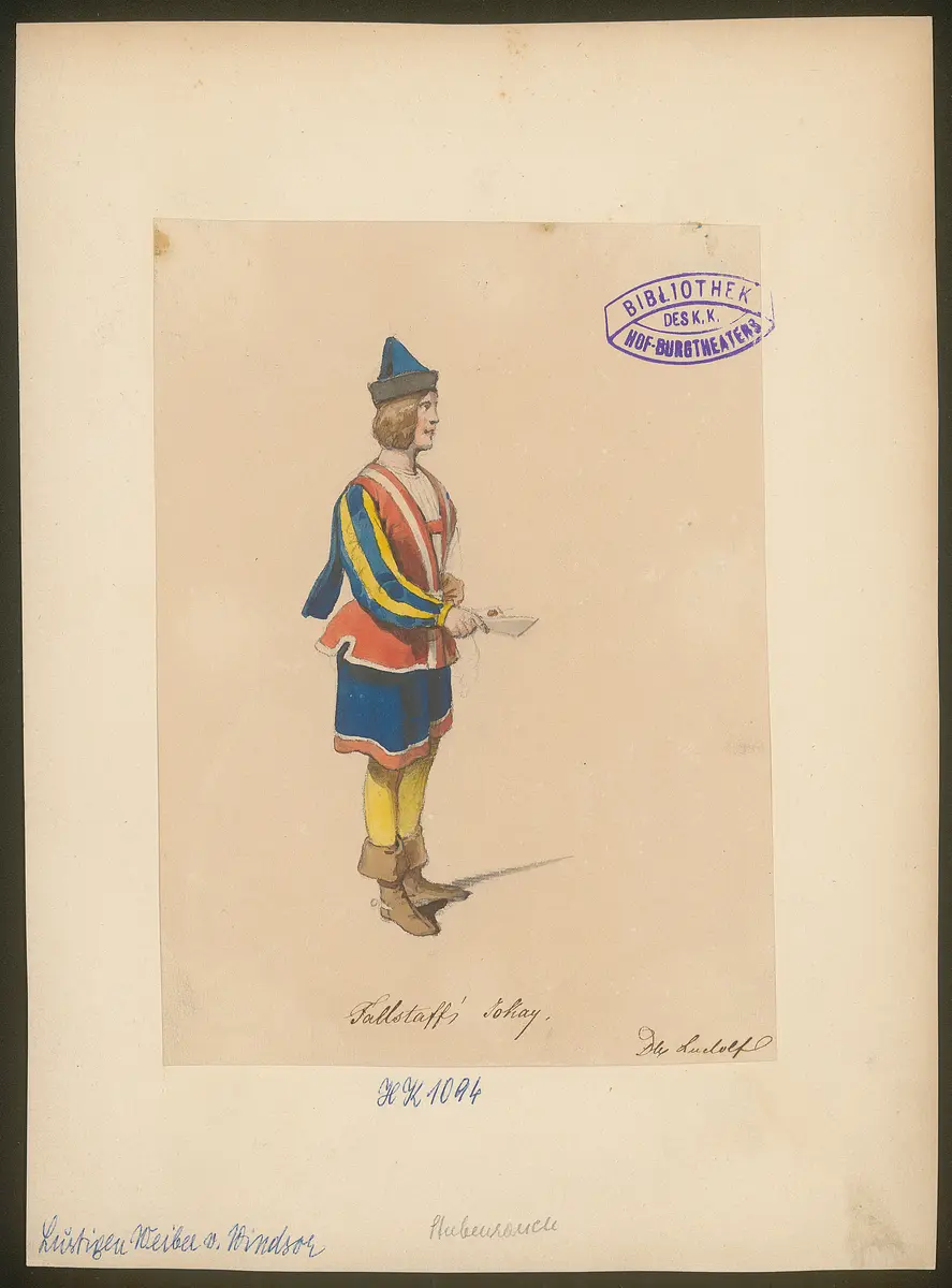 Die lustigen Weiber von Windsor, Originaltitel: The Merry Wives of Windsor, Titel der Serie: Figurinen des k.k. Hof-Burgtheaters