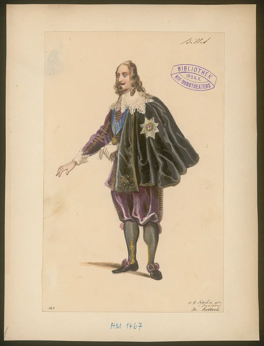 Ein Billett, Titel der Serie: Figurinen des k.k. Hof-Burgtheaters