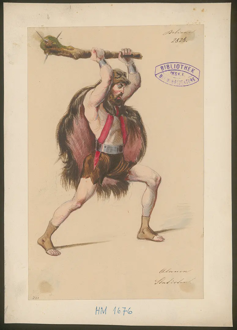 Belisar, Titel der Serie: Figurinen des k.k. Hof-Burgtheaters