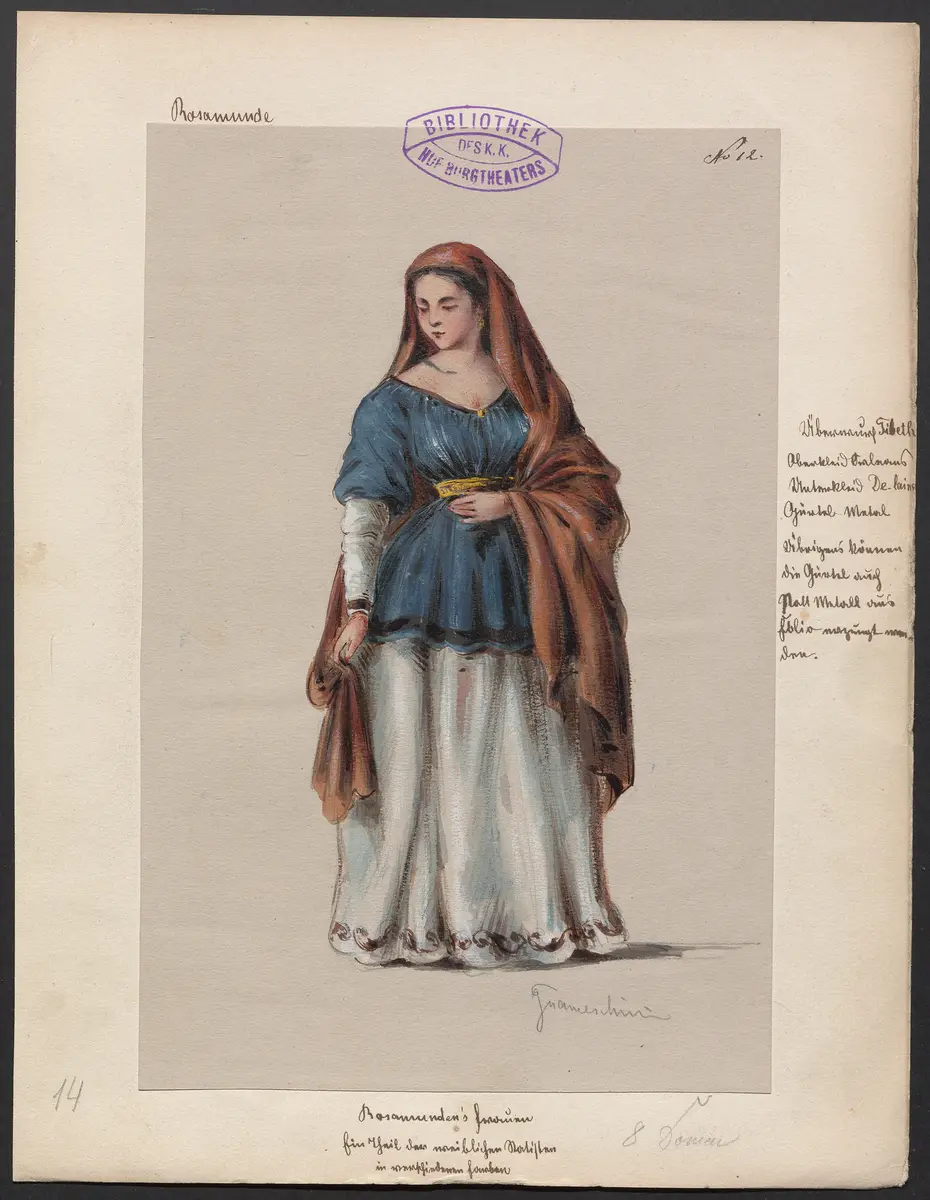 Rosamunde, Titel der Serie: Figurinen des k.k. Hof-Burgtheaters
