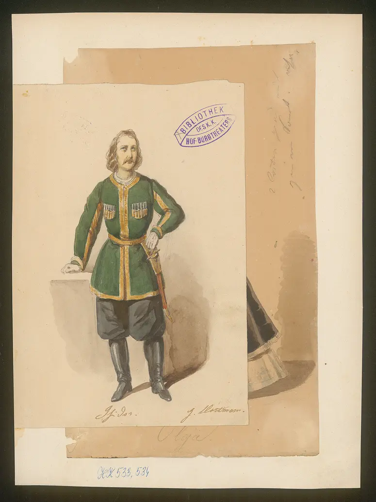 Isidor und Olga, Titel der Serie: Figurinen des k.k. Hof-Burgtheaters