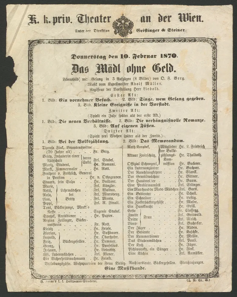 Das Mädl ohne Geld