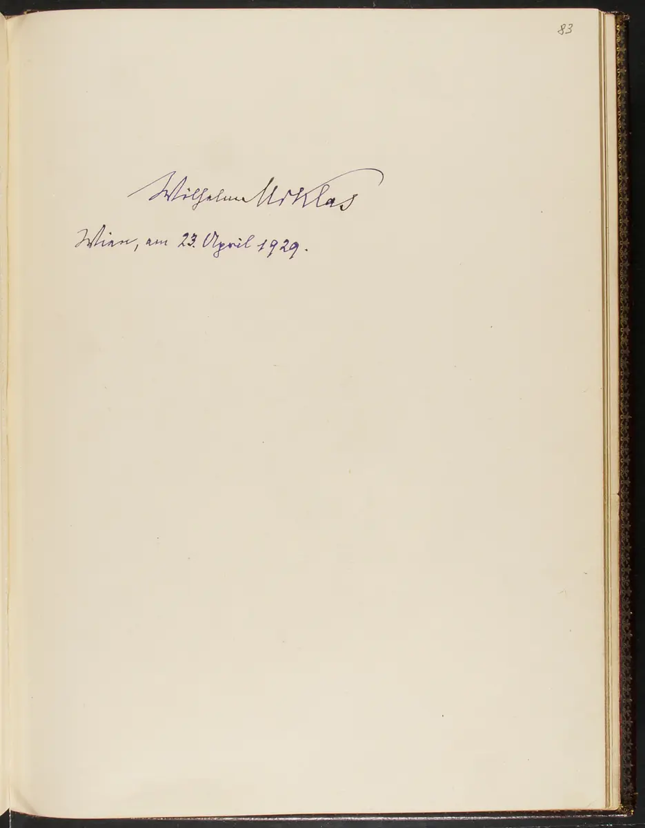 Gästebuch. Atelier Franz-Xaver Setzer, Wien