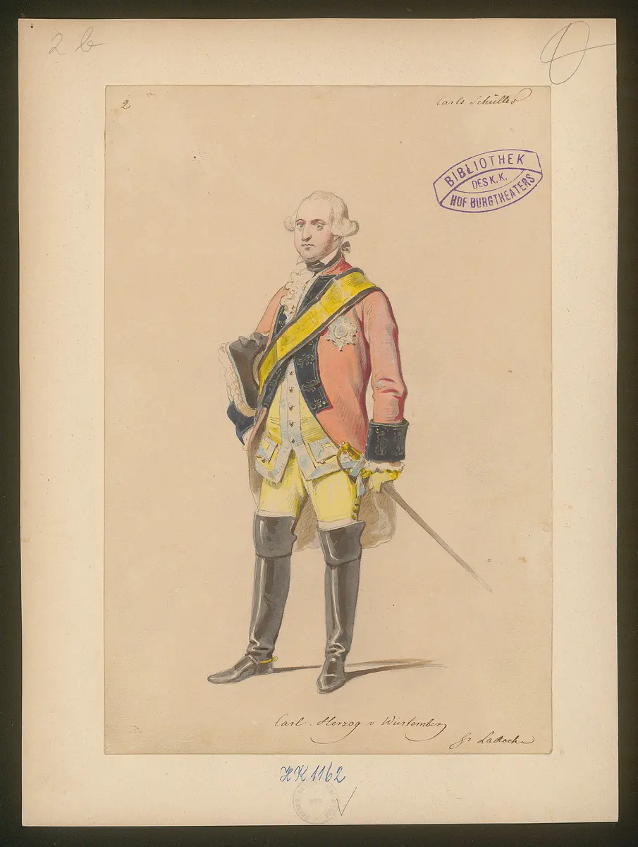 Die Karlsschüler, Titel der Serie: Figurinen des k.k. Hof-Burgtheaters