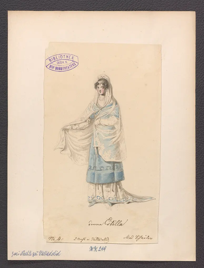 Zwei Nächte zu Valladolid, Titel der Serie: Figurinen des k.k. Hof-Burgtheaters