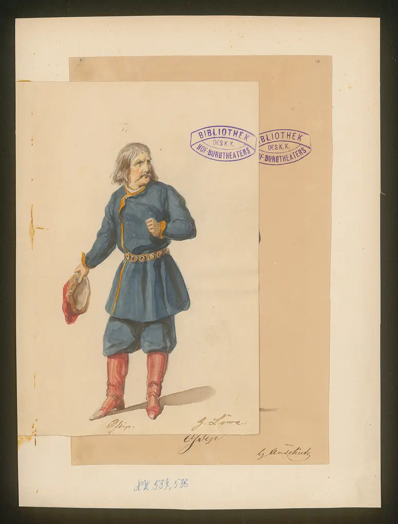 Isidor und Olga, Titel der Serie: Figurinen des k.k. Hof-Burgtheaters