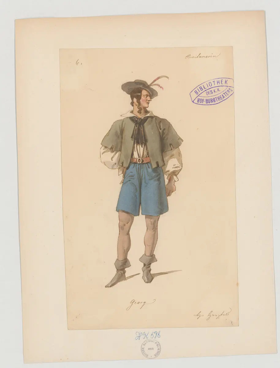 Die Puritanerin, oder Der englische Hof im Jahre 1710, Originaltitel: La Puritaine ou la Cour d'Angleterre en 1710,, Titel der Serie: Figurinen des k.k. Hof-Burgtheaters