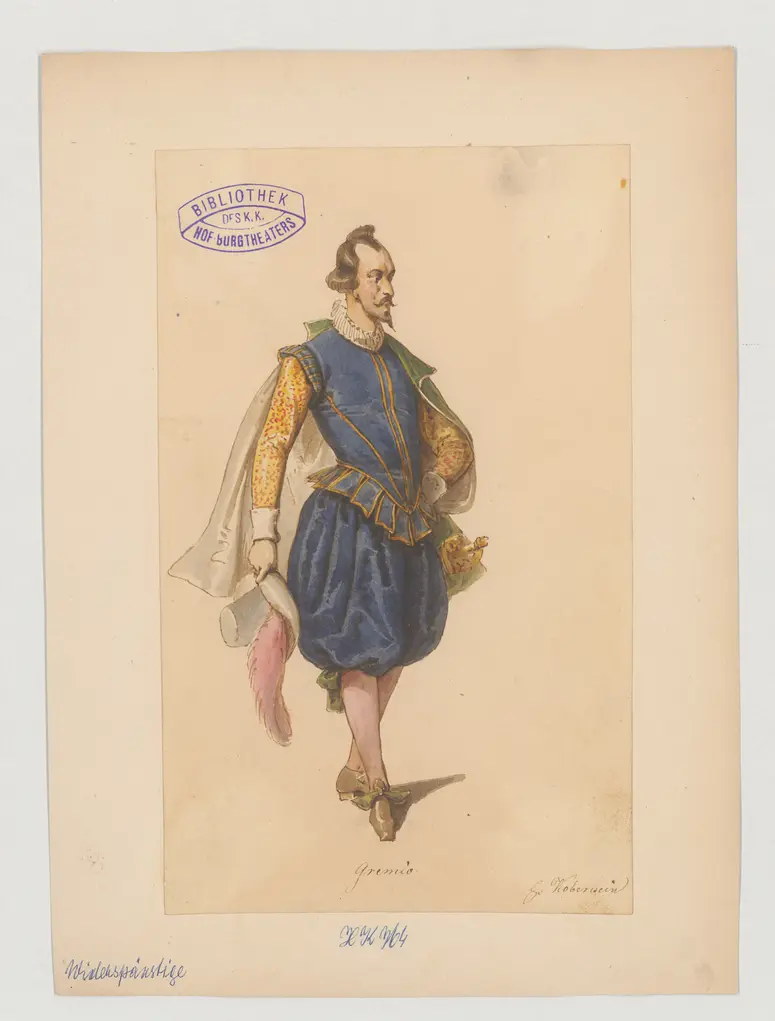 Der Widerspenstigen Zähmung, Originaltitel: The Taming of the Shrew, Titel der Serie: Figurinen des k.k. Hof-Burgtheaters