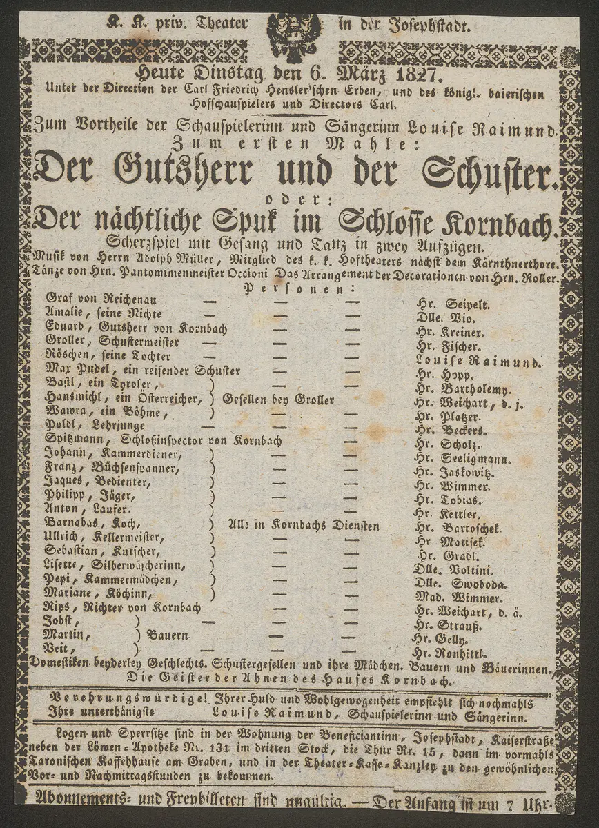 Der Gutsherr und der Schuster oder Der nächtliche Spuk im Schlosse Kornbach