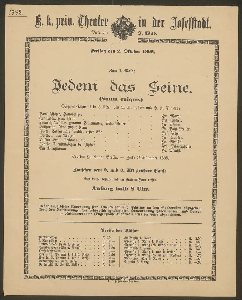 Jedem das Seine, Suum cuique (Originaltitel)