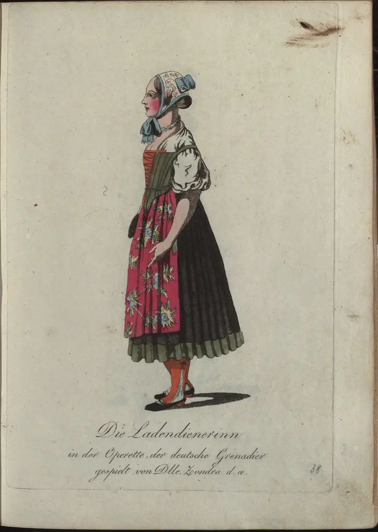 Der deutsche Grenadier, Titel der Serie: Auswahl schöner Costumes für Theater- und Ball-Anzüge
