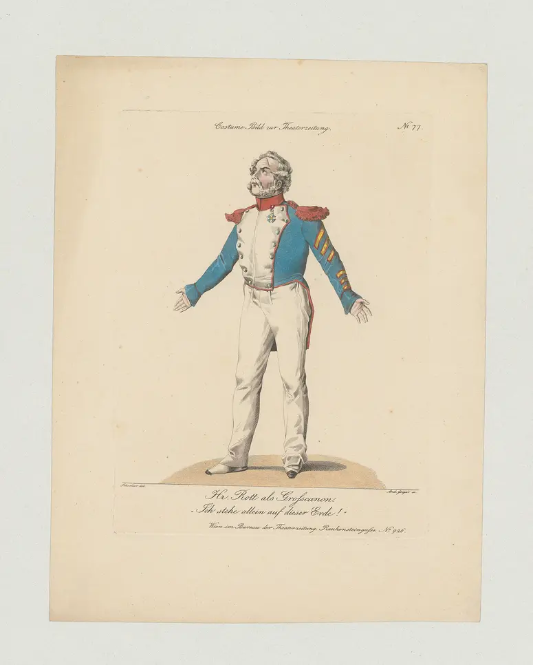Karl Mathias Rott, Titel der Serie: Costume-Bild, Name der Zeitschrift: Wiener Theaterzeitung