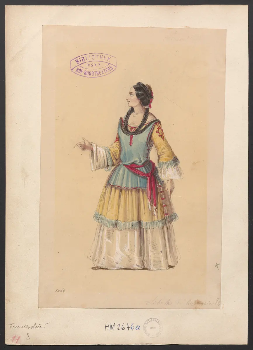 Libussa, Titel der Serie: Figurinen des k.k. Hof-Burgtheaters