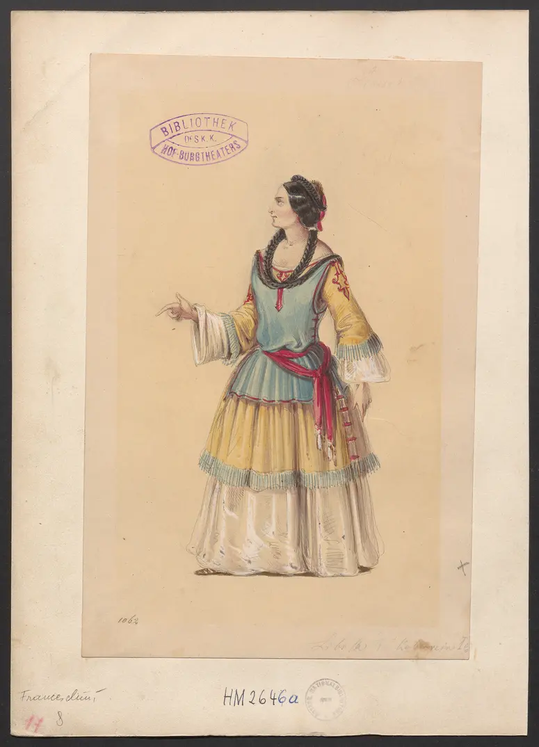 Libussa, Titel der Serie: Figurinen des k.k. Hof-Burgtheaters