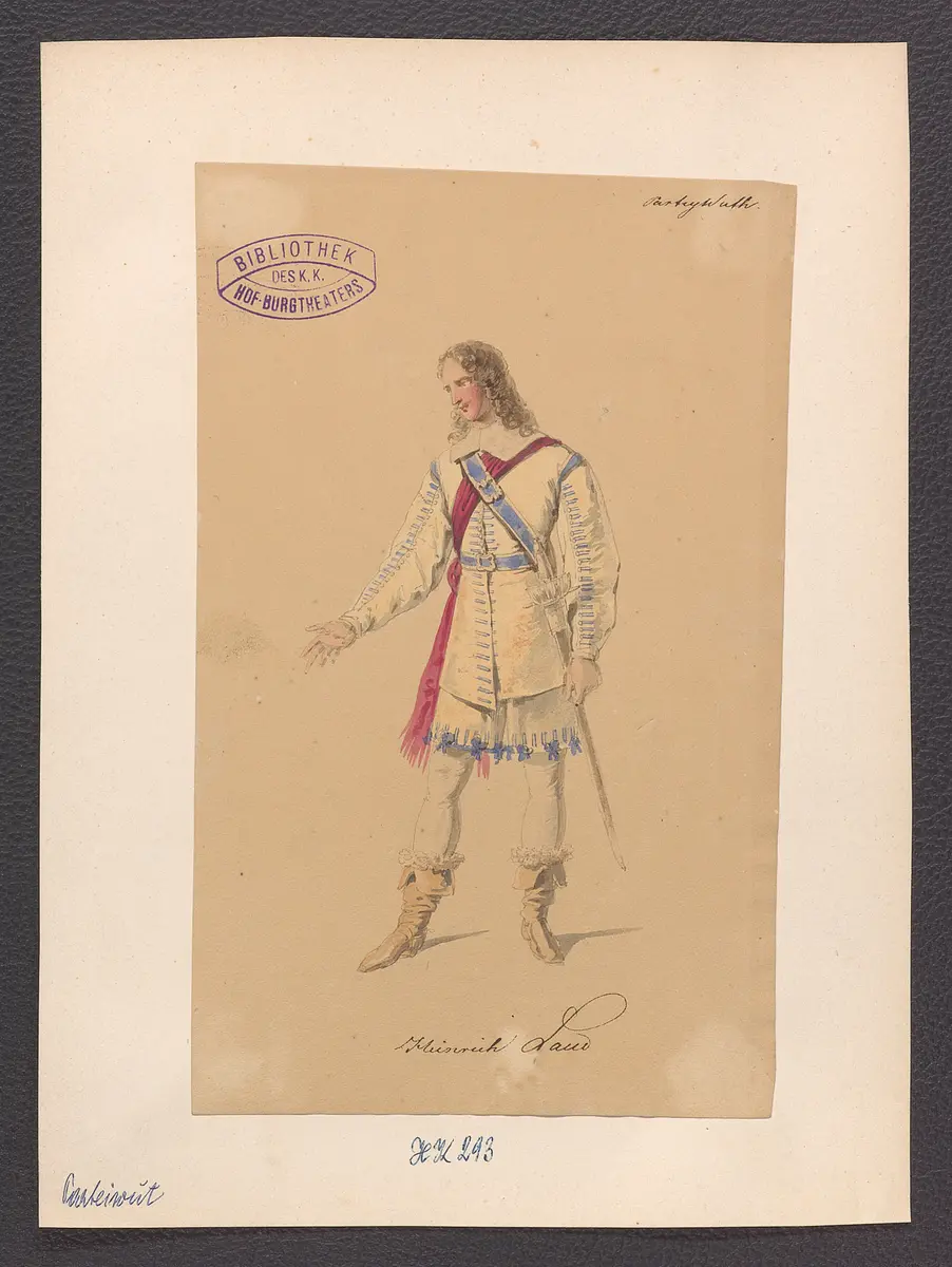 Parteiwut, oder Die Kraft des Glaubens, Titel der Serie: Figurinen des k.k. Hof-Burgtheaters