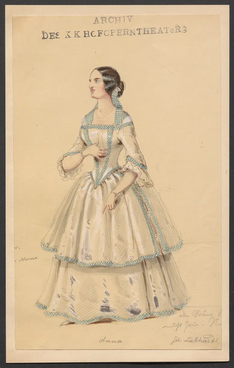 Die weiße Dame, Originaltitel: La dame blanche, Titel der Serie: Figurinen des k.k. Hofoperntheaters
