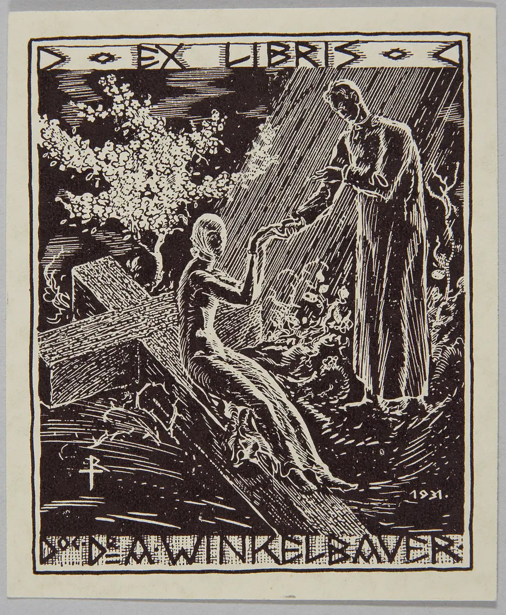 Exlibris Adolf Winkelbauer, Titel in Vorlageform: Exlibris Doc. Dr. A. Winkelbauer