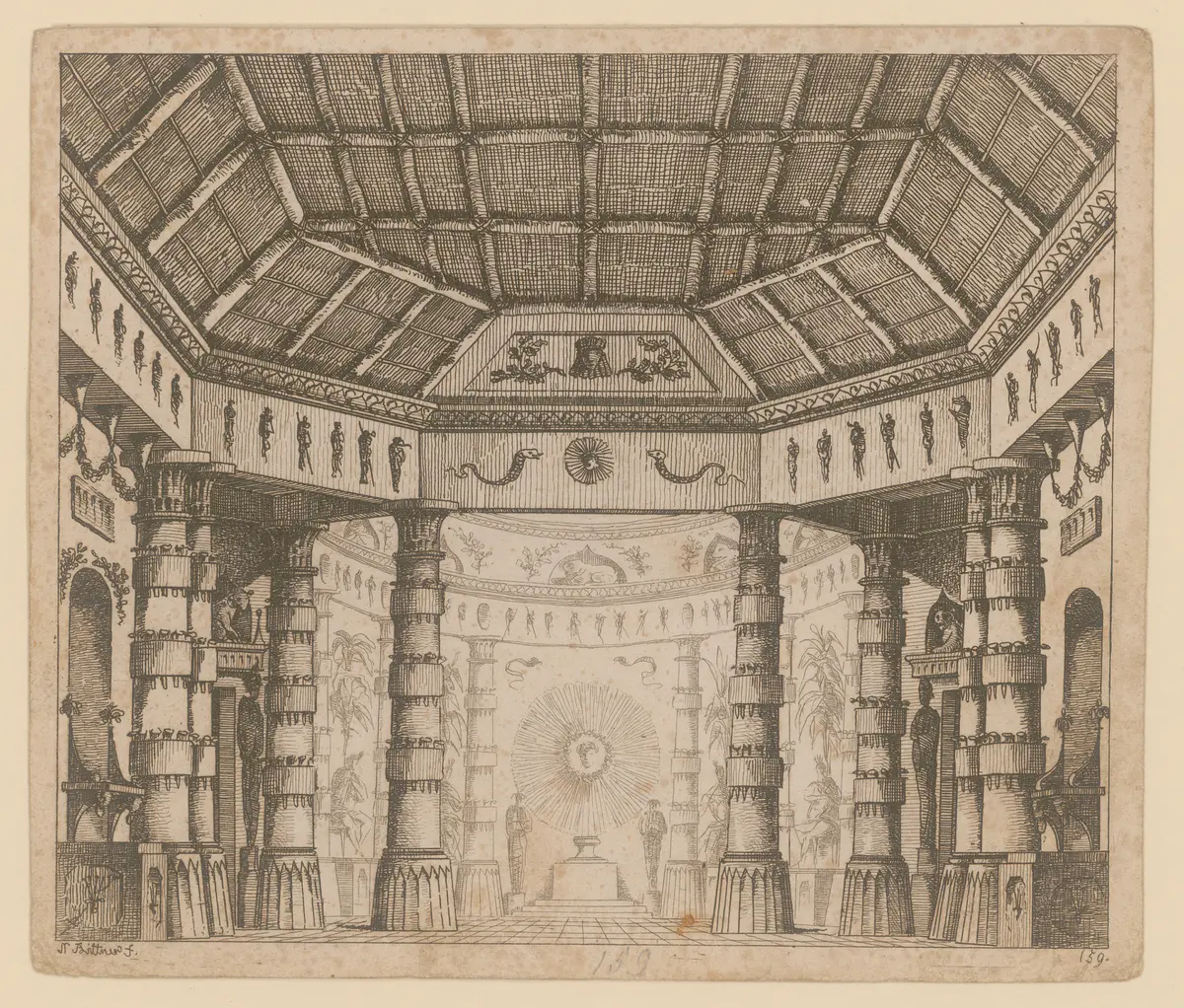 ohne Titel, Titel der Serie: Theaterdecorationen nach den Originalskitzen des k.k. Hoftheatermahlers Joseph Platzer radirt und verlegt von Norbert Bittner