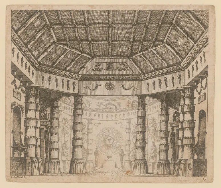 ohne Titel, Titel der Serie: Theaterdecorationen nach den Originalskitzen des k.k. Hoftheatermahlers Joseph Platzer radirt und verlegt von Norbert Bittner
