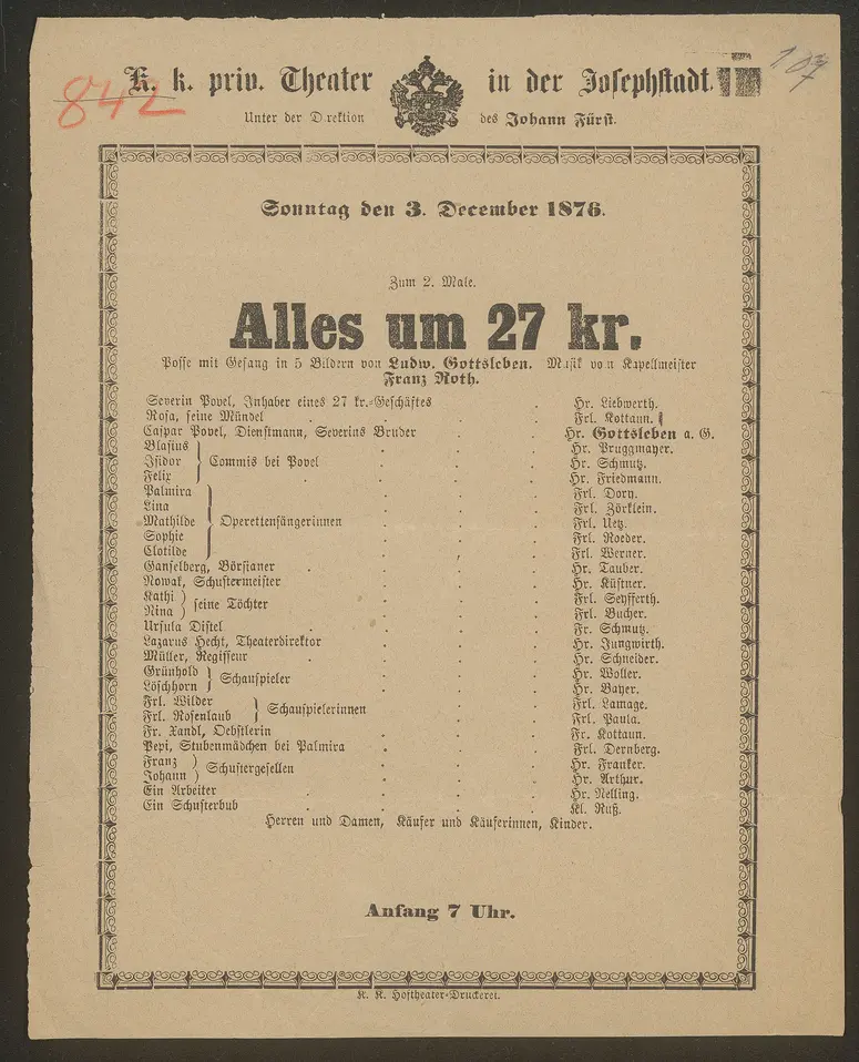 Alles um 27 kr, Alles um 27 Kreuzer
