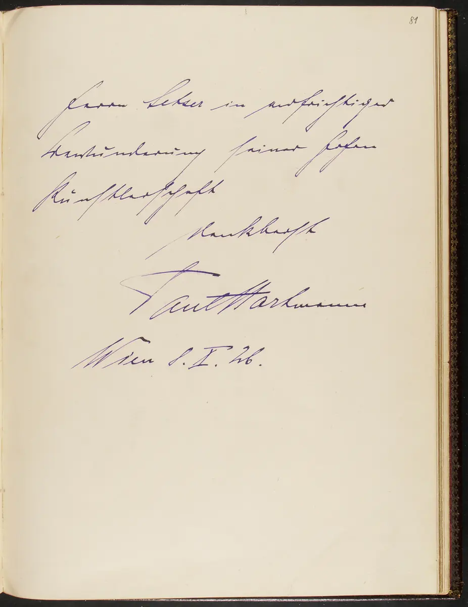 Gästebuch. Atelier Franz-Xaver Setzer, Wien