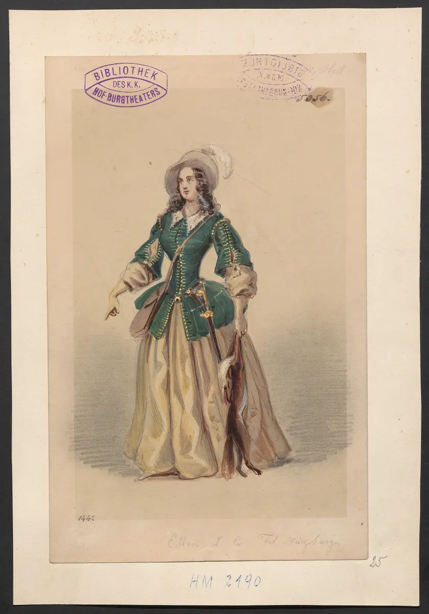 Die Lady von Worsley-Hall, Titel der Serie: Figurinen des k.k. Hof-Burgtheaters