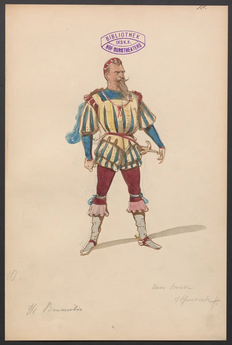 Gustav Wasa, oder Maske für Maske, Titel der Serie: Figurinen des k.k. Hof-Burgtheaters
