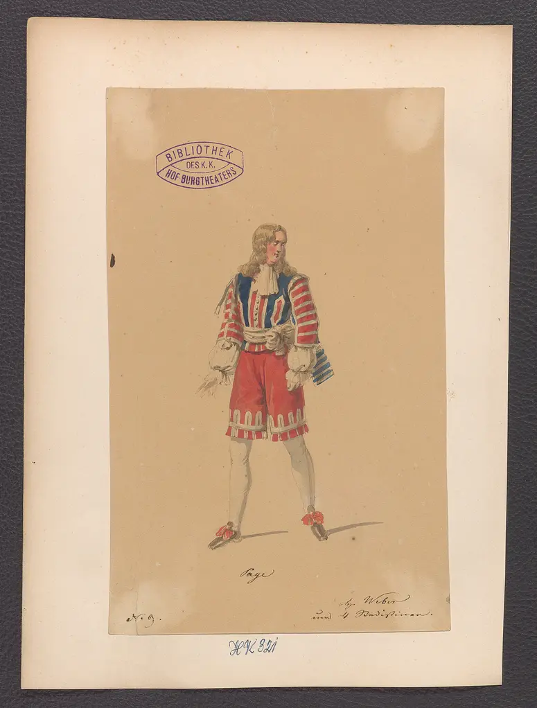 Prinz Friedrich von Homburg, Titel der Serie: Figurinen des k.k. Hof-Burgtheaters, Titel der Veranstaltung: Die Schlacht bei Fehrbellin