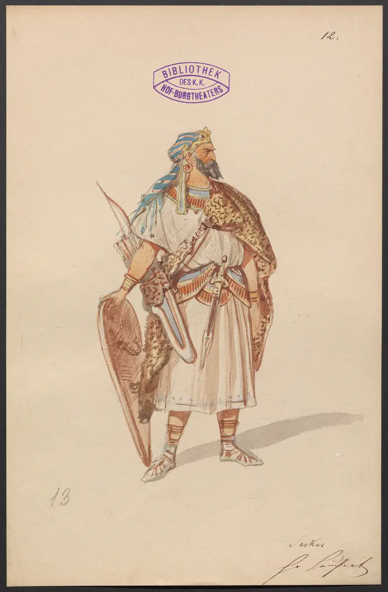 Sophonisbe, Titel der Serie: Figurinen des k.k. Hof-Burgtheaters