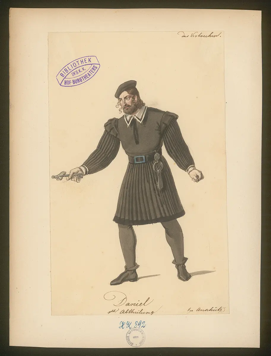 Der Erbvertrag, Titel der Serie: Figurinen des k.k. Hof-Burgtheaters