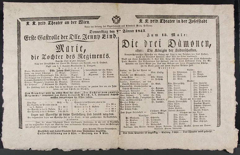 Marie, die Tochter des Regiments, Die drei Dämonen oder Die Königin der Leidenschaften