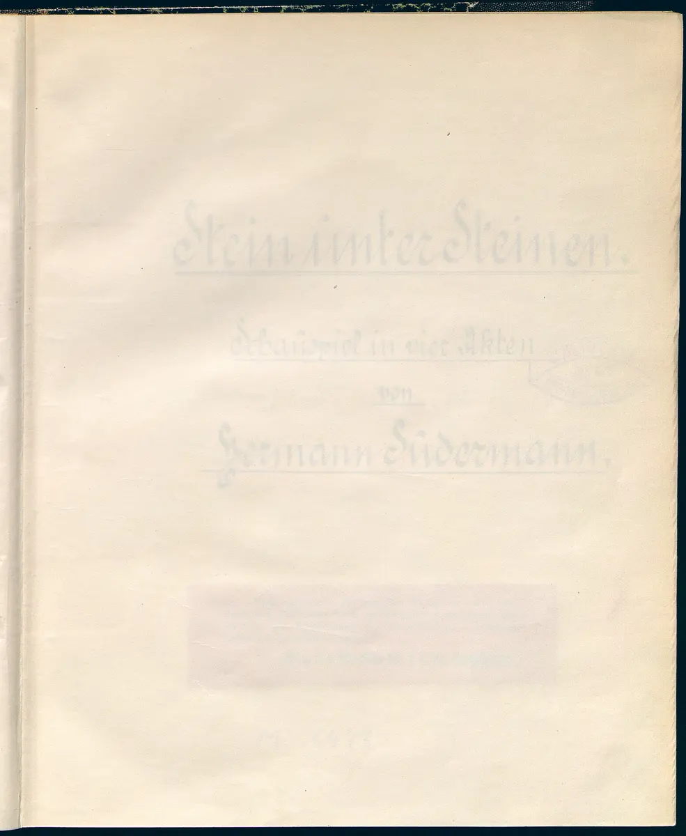 Stein unter Steinen. Schauspiel in vier Akten