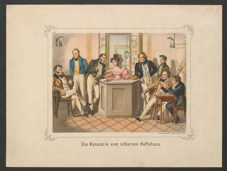 Die Kassierin vom silbernen Kaffehaus, Name der Zeitschrift: Hans-Jörgel von Gumpolskirchen