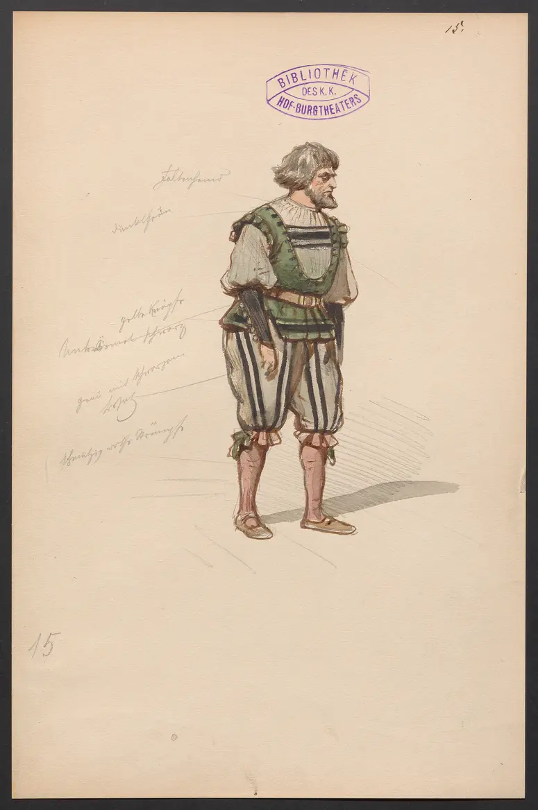 Gustav Wasa, oder Maske für Maske, Titel der Serie: Figurinen des k.k. Hof-Burgtheaters