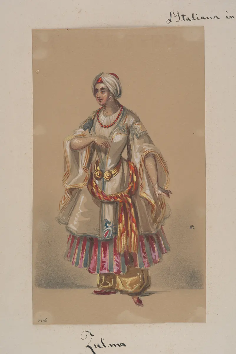 Die Italienerin in Algier, Originaltitel: L'italiana in Algeri, Titel der Serie: Figurinen des k.k. Hofoperntheaters