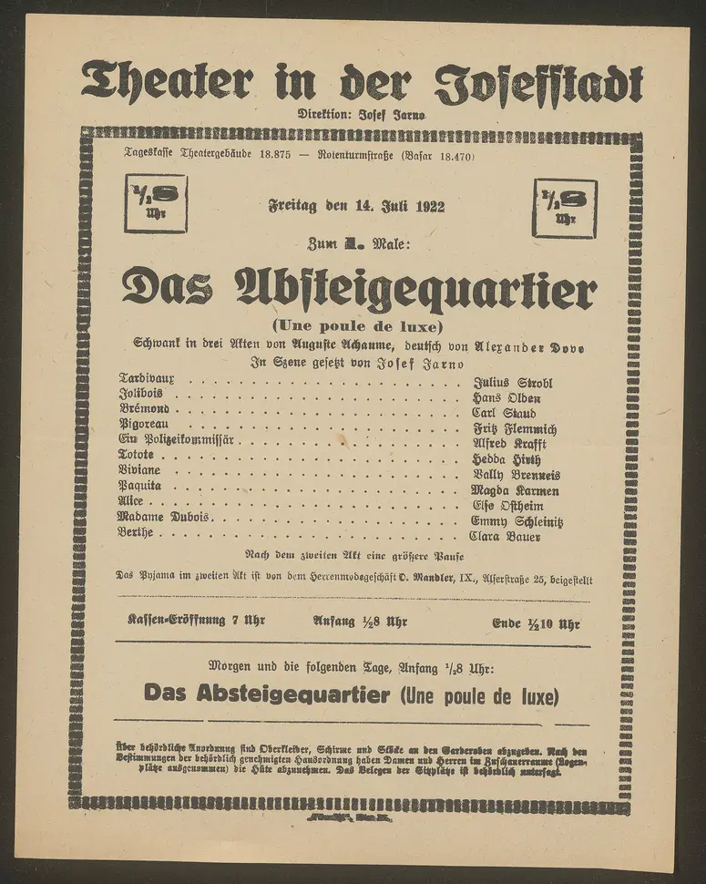 Das Absteigequartier, Une poule de luxe (Originaltitel)