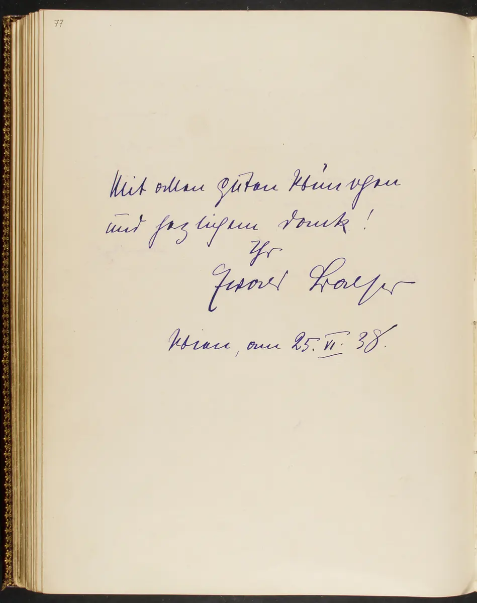Gästebuch. Atelier Franz-Xaver Setzer, Wien