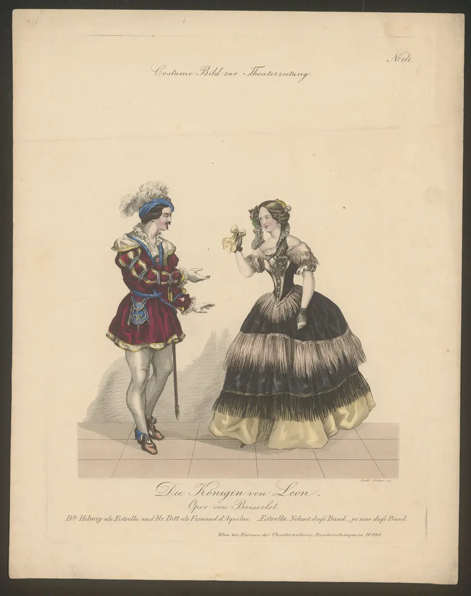 Die Königin von Leon, Titel der Serie: Costume-Bild, Name der Zeitschrift: Wiener Theaterzeitung
