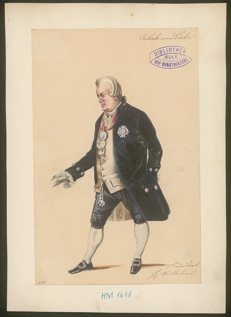 Kabale und Liebe, Titel der Serie: Figurinen des k.k. Hof-Burgtheaters