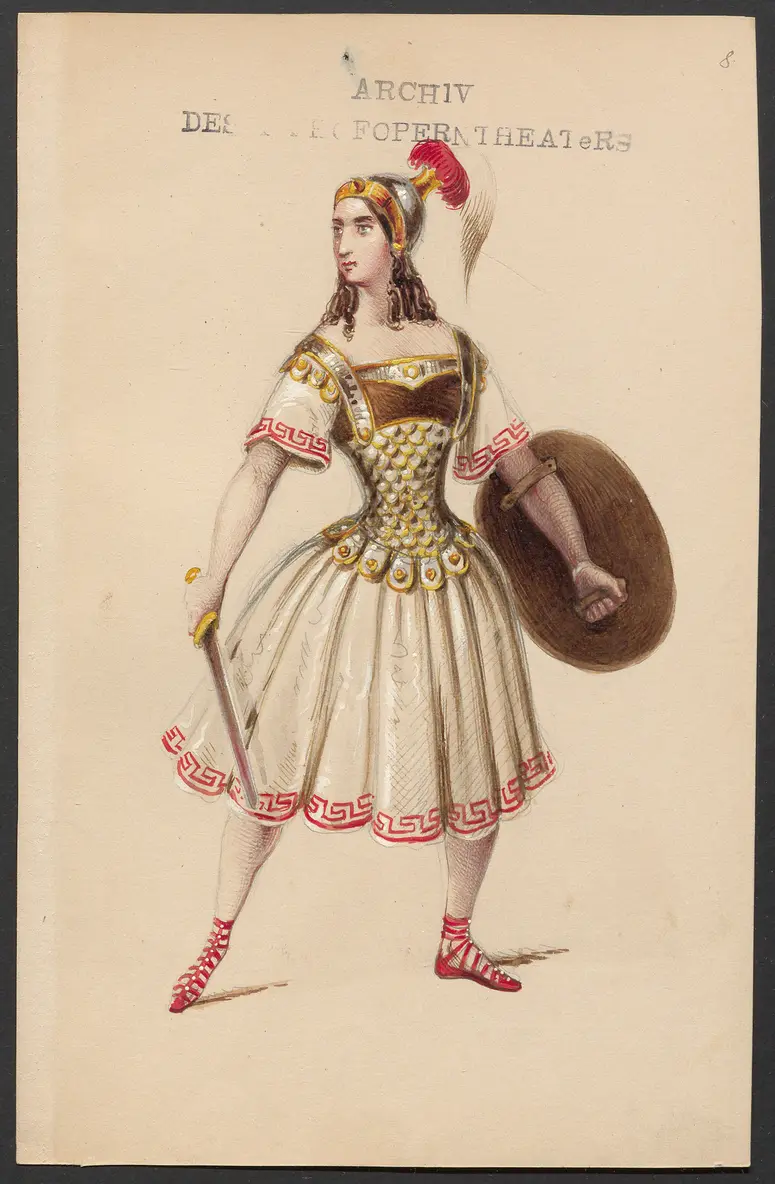 Bellerophon, Titel der Serie: Figurinen des k.k. Hofoperntheaters