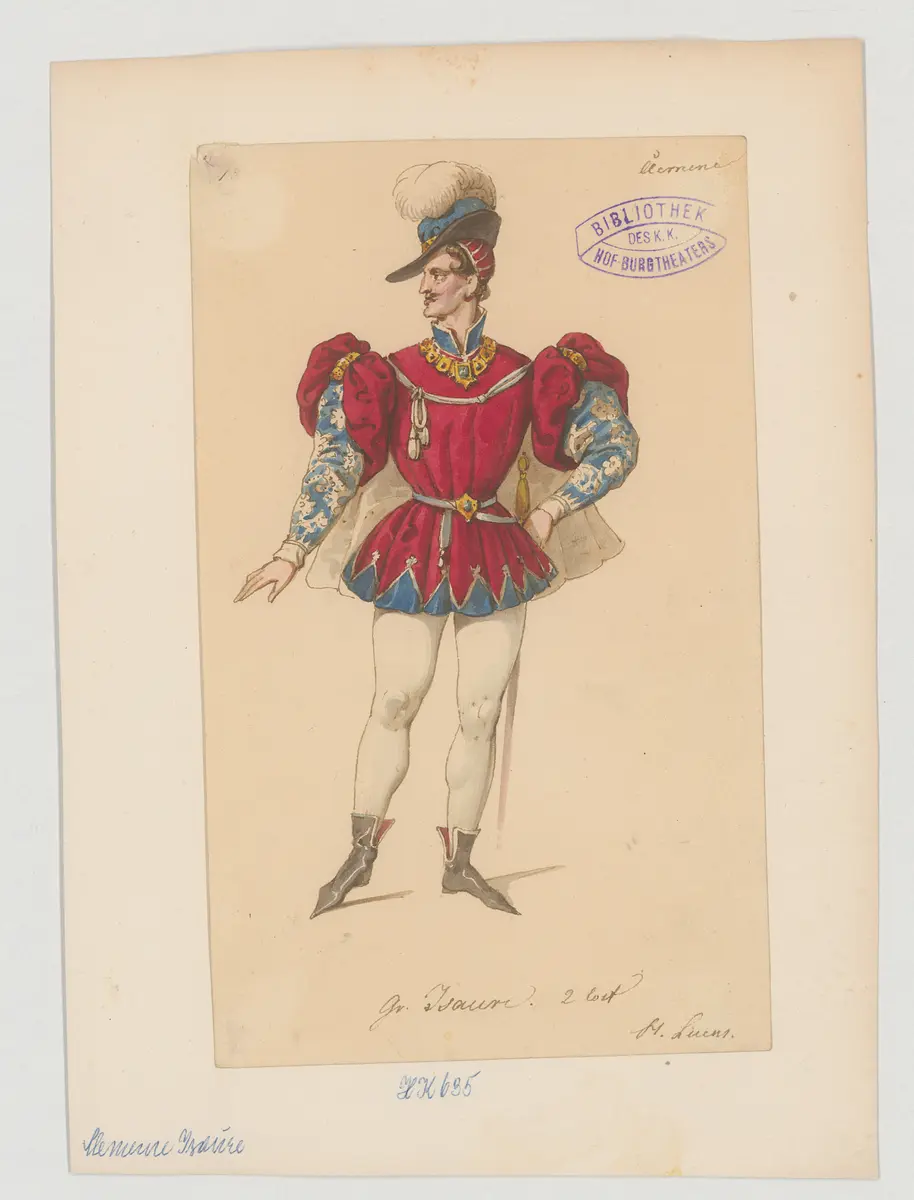 Clemence Isaure, Titel der Serie: Figurinen des k.k. Hof-Burgtheaters