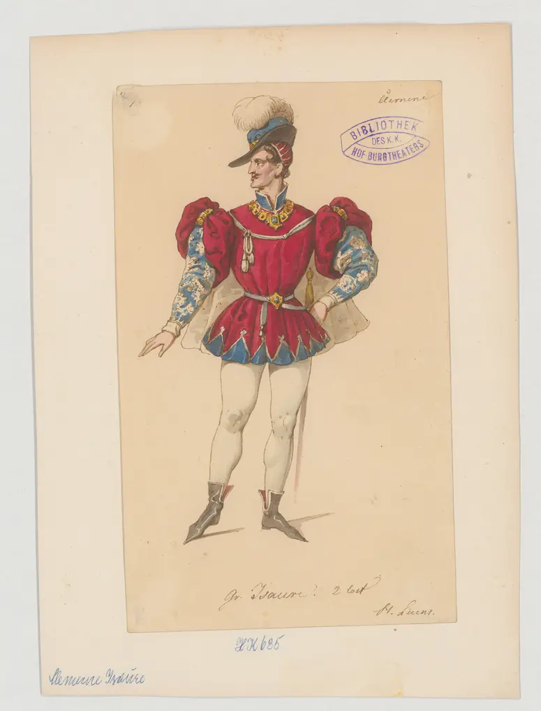 Clemence Isaure, Titel der Serie: Figurinen des k.k. Hof-Burgtheaters